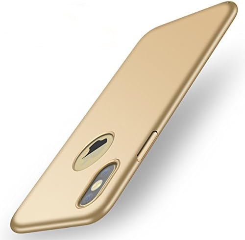 iPhone X Case, Premium Smoothly Frosted Matte Cover Ultra-Thin Anti-Slip Hard PC Case Shell for Apple iphone x 5.8 inch (iPhone X, Gold)