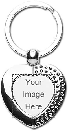 Design Prinablet photo or text Keychains Custom Personalized Heart Keychain Set