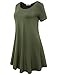 BELAROI Womens Comfy Swing Tunic Short Sleeve Solid T-shirt Dress (3X, Army Green)