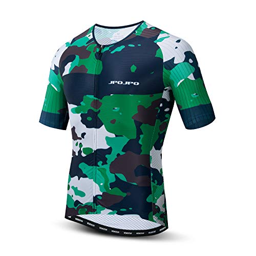 JPOJPO Rennradtrikot Herren, Herren Bike Tops S-3XL - Polyester, reflektierender Reißverschluss, 4 Taschen, Jp3113, L
