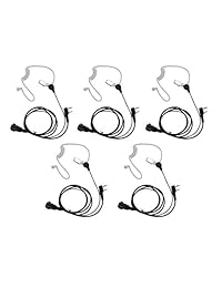 GoodQbuy - Auriculares de diadema de 2 pines PTT con cubierta de micrófono acústico para KENWOOD QUANSHENG TYT BAOFENG UV5R 666S 888S Retevis H-777 (2 vías, radio Walkie Talkies, 5 unidades)