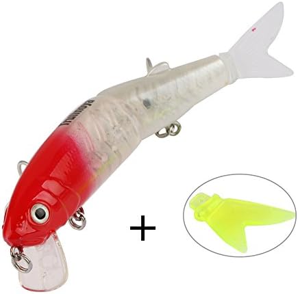 YOGAYET Minnow Fishing Lures Hard Bait Jointed Swimbaits for Bass catfish Trout Pikes Walleye Redfish Red head