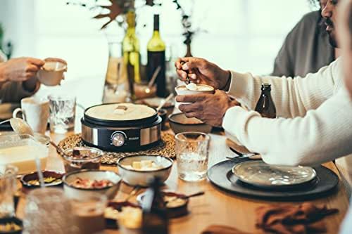 Combinación de fondue y crepera 1500 W. Olla de acero inoxidable extraíble con marca mín. / máx. Acero Inoxidable/Negro. FO 2471