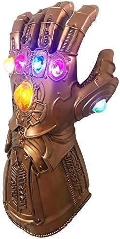 Infinity War Gauntlet, LED Light PVC Electronic Fist Cosplay Props for Halloween Carnival Party Gold …