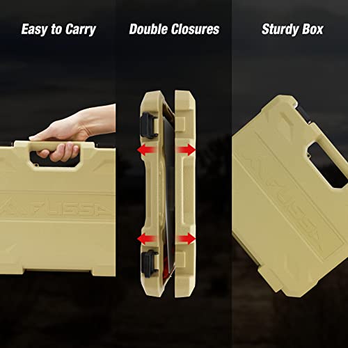 Flissa Hunting Field Dressing Kit, 10 Piece Hunting Knife Set with Skinning Knife, Butcher Game Processing Kit with Portable Storage Case for Deer, Meat Processing, Fishing, Camping, Survival （Brown)