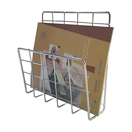 Prion Stainless Steel Magazine Holder - News Paper Holder - Rack