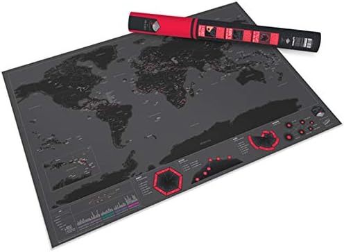 ap Gold Foil Black Scratch Map Travel World Scratch Off Foil Layer Coating World Map Kawaii School Office Supply - by World map Scratch Off - 1 PCs