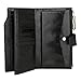PEIUJIN Women's Large Capacity Luxury Genuine Leather Wallet with Zipper Pocket Smartphone Clutch (Black RFID Blocking)
