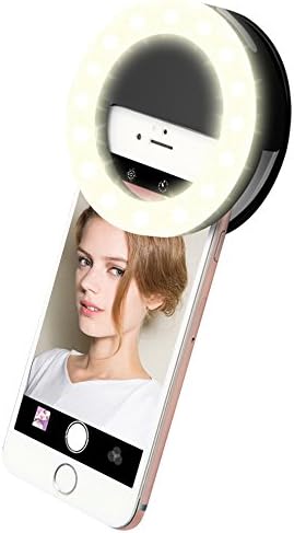 SEHOO Fill Light Lens, LED Clip on Selfie Light with USB Rechargable Battery, Portable Mini Pocket Spotlight, Enhancing Smartphone Camera Flashlight for iPhone Samsung Android Smartphones