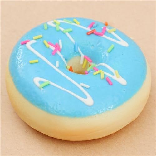 Donut with blue icing and sprinkles squishy