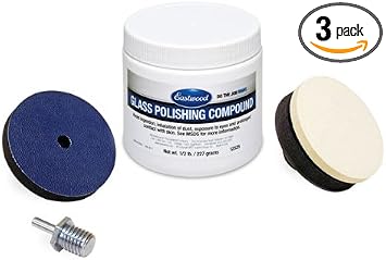 Amazon Com Eastwood Pro Glass Polishing Kit Scratch Haze Remover Diamond Fast Powder Felt Polishing Buff With Drive Spindle Adapter Automotive