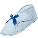 Womens Edema Slipper for Swollen or Bandaged Feet - Light Blue (M)
