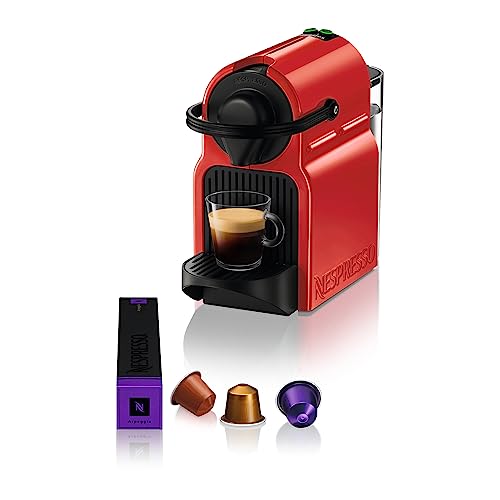 NESPRESSO KRUPS Inissia Rot Original Kapselmaschine, kompaktes Design, 25 Sek. Aufheizzeit, 2 Tassengrößen, automatische Abschaltung, 19 Bar Druck, Ka