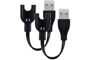 FitTurn Charger Compatible with Xiaomi Mi Band 3 Charger Replacement USB Charger Charging Cable Dock for Xiaomi Mi Band 3(Not Suitable for Mi Band 1/2)(2pcs-Black)