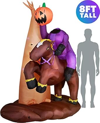 Amazon Com Holidayana 8 Ft Headless Horseman With Jack O Lantern