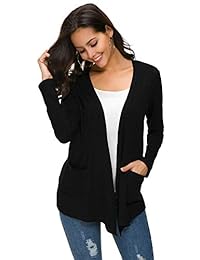 TownCat - Cardigan de manga larga para mujer, estilo casual, con bolsillos