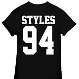 Tsh-Us Women's Harry Styles 94 One Direction 1D Zayn Malik T-Shirt Large Black
