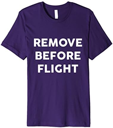 Mens Remove Before Flight Pilot Airplane Airport T-Shirt Medium Purple