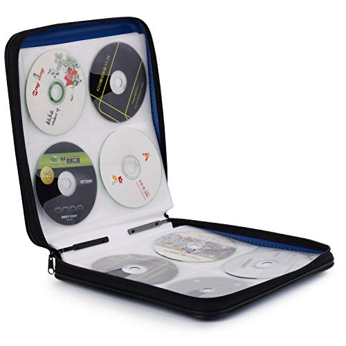 COOFIT CD Case, 160 Capacity DVD Case CD Wallets Storage Organizer Flexible Plastic Protective DVD Storage - Thumbnail 3