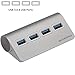 Achoro Premium Quality Computer USB Port Expander – 4 Ports Portable USB Hub - Compatible with MacBook, Windows, iMac, Hard Drive, and PC – High-Speed 3.0 USB HUB (Silver)