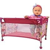 Doll Pack N Play, Take Along Crib Toy Accessory for Dolls with Carry Along Bag, Doll Travel Playpen Bed