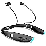 Bluetooth Headphones, ZEALOT H1 Wireless Foldable Sports Earphones Neckband Headset In-ear Headphones Magnet Wearable Earbuds Earpieces for Sports Running Gym Exercise (Black)
