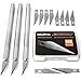 Nicpro 123 PCS Hobby Knife Set, 3 PCS Carving Craft Knife with 120 PCS SK-5 Utility #11 Art Blades Refill, Precision Cutter Craft Kit for Leather Art, Scrapbooking, Foam, Clay, Carving, Scalpel