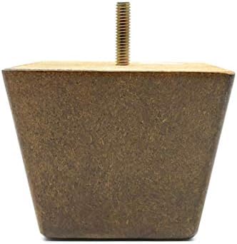MoreMotion 3" Walnut Finish Square Tapered Wooden Legs, Set of 4