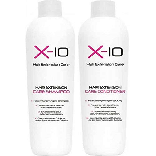X-10 Hair Extension Care Set - Shampoo (250ml) + Conditioner (250ml) by X-10 Hair Extension Care