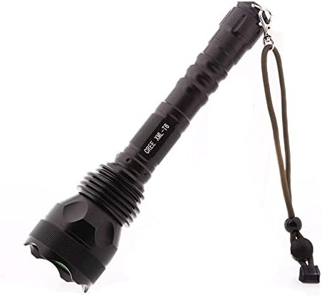 X5-T6 Flashlight SureFire home charging waterproof long-range self-defense flashlight xenon light riding (Black)