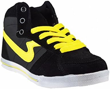 coXist Boy's Sporty High-Top Skate Sneaker in Black and Yellow Size: 4