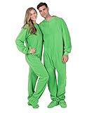 Footed Pajamas - Emerald Green Adult Fleece