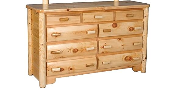 Amazon Com Rustic White Cedar Log 9 Drawer Dresser Amish Made