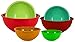 Gourmet Home Products 6 Piece Nested Polypropylene Mixing Bowl Set, Orange