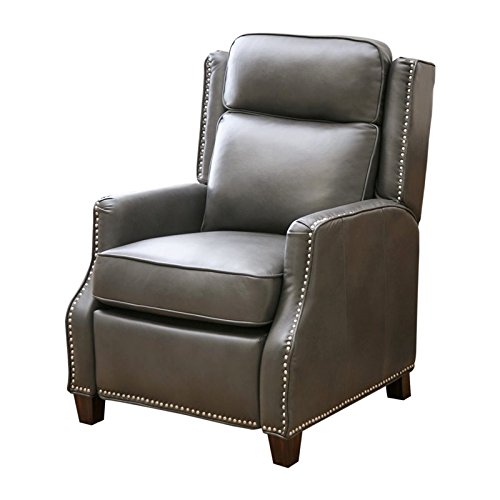 Light, Dark Gray Recliner Chairs Leather, Microfiber