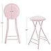 Lavish Home Folding Stool - Backless 24-Inch Stool with 225lb Capacity for Kitchen or Rec Room - Portable Indoor Counter Bar Stools (Pink)