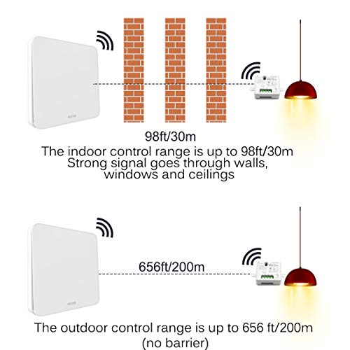 LoraTap Wireless Light Switch Kit, Self-Powered Wireless Wall Switch + Relay Receiver, 656ft Range On/Off Remote Control Household Lights and Appliances, 10A/1100W, White, 2 Years Warranty - Thumbnail 4