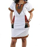 SheKiss Women Sexy African Print V-Neck Dashiki Bodycon Stretch Club Dress