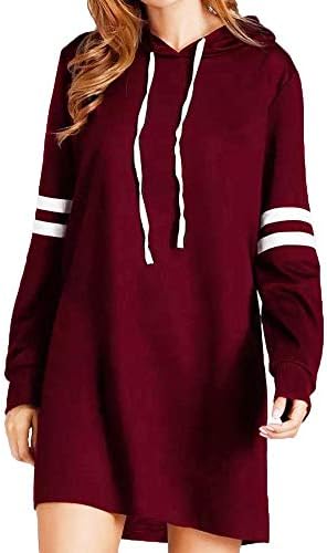 Women's Hoodie Long Sleeve Dress Teen Girls Sweatshirt Jumper Casual Simple Style Pullover Tops Blouse