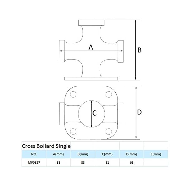 Mizugiwa-Marine-Single-Cross-Bollard-Stainless-Steel-Boat-Yacht-Heavy-Duty-Cleat