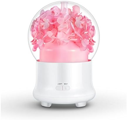 6.6Inch Crystal Ball Shaped Immortal Flower Cool Mist Humidifer Aroma Essential Oil Diffusers ,7 color LED light Ultrasonic,100ml Night Light SPA Yoga Sleep Bedroom,Photography Decoration,Pink