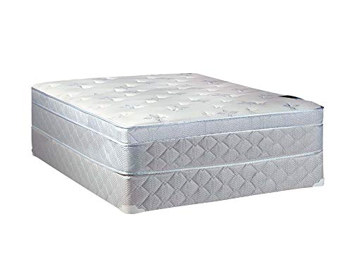 Spinal Solution 11-Inch Wood Medium plush Foam Encased Eurotop Pillowtop Innerspring Mattress and 8-Inch Wood Boxspring/Foundation Set Full Size