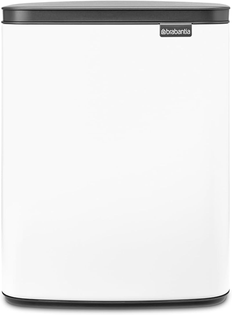 Brabantia Bo Waste Bin 12L White – Easy Open, Soft Close, Hygienic