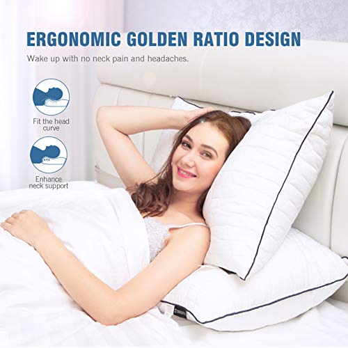 SENOSUR Bed Pillows for Sleeping 2 Pack, Standard Size Hotel Pillow, Down Alternative Pillows