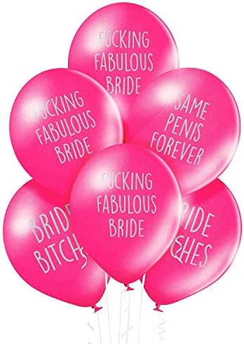 Abusive Bachelorette Pink Party Balloons - Pack Of 12 Funny Rude Balloons …