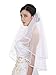 2T 2 Tier Ribbon Edge Center Gathered Rhinestone Crystal Bridal Wedding Veil