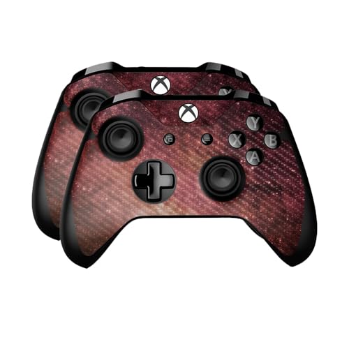 Carbon Fiber Skin Compatible with Microsoft Xbox One Controller (2 Pack) - Red…