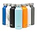MIRA Alpine Stainless Steel Vacuum Insulated Water Bottle with 2 Lids, Durable Powder Coated Thermos | 25 oz (750 ml) | Matte Pearl Blue