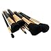 ISABELLA PHANTOM 9 Pcs Shinning Ferrule Makeup Brush Set with Designer Case (black) for Women