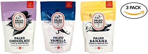 Paleo Baking Company - 3 Pack Variety - Paleo Chocolate Cake &amp; Muffin Mix, Paleo Vanilla Cake &amp; Muffin Mix, Paleo Banana Bread And Muffin Mix